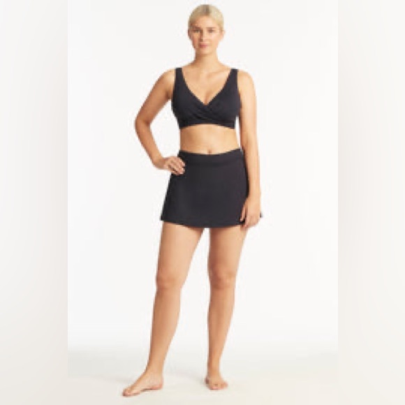 Sea Level Eco Essentials Cross Front Multifit Bra Top Espresso US 6 NWT - Picture 5 of 8